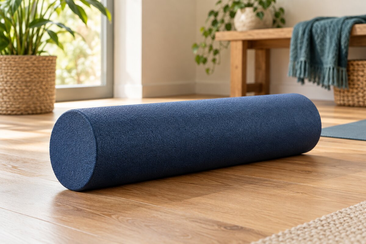 Realistic editorial illustration of a firm foam roller